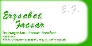 erzsebet facsar business card